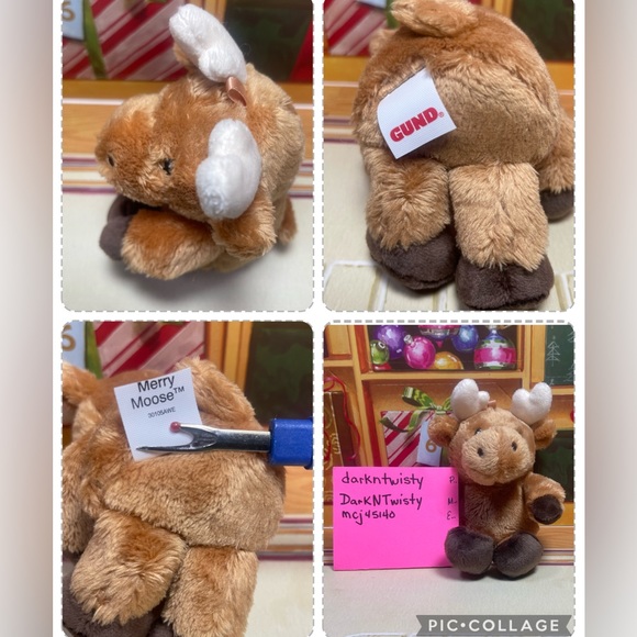 1 BRAND NEW GUND MINI MERRY MOOSE PLUSH ORNAMENT TOY APPROX 4” PRICE FIRM - Picture 11 of 16
